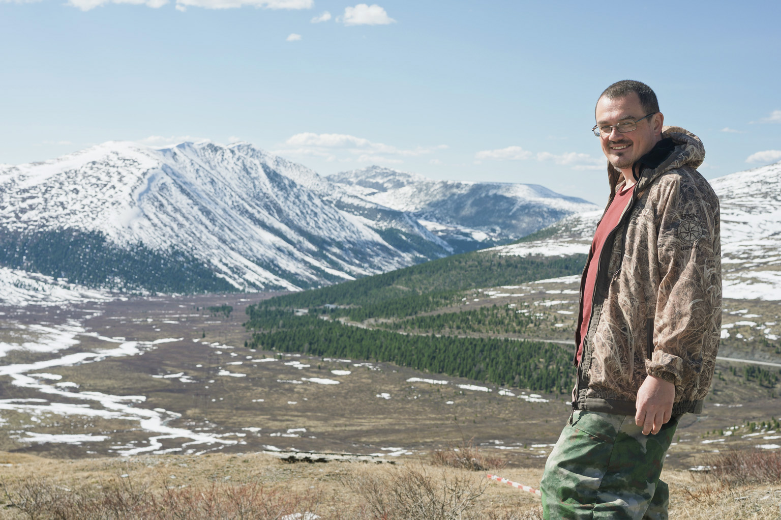Fieldwork in a mountain landscape